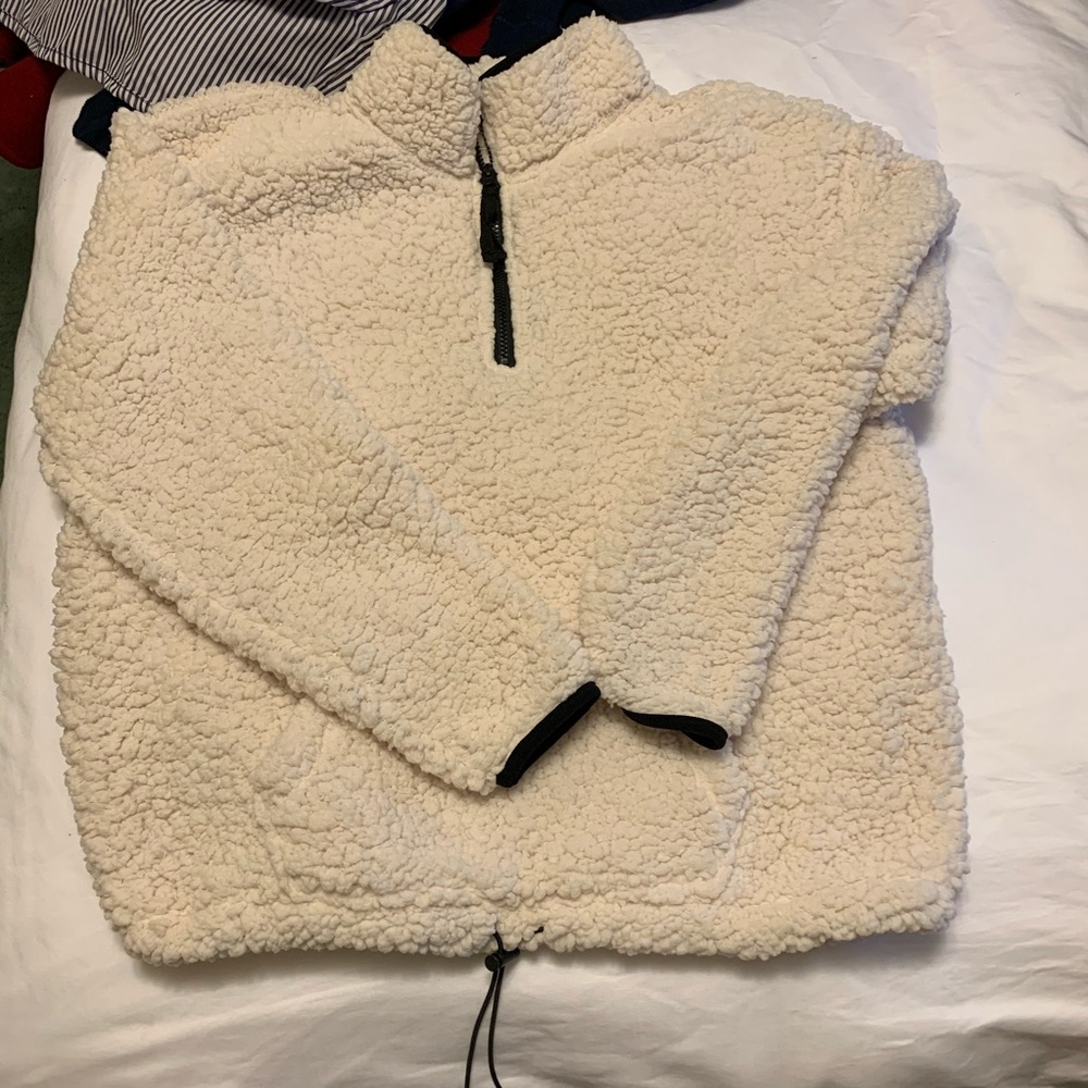 Cream Sherpa Pullover